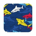 thumbnail image 1 of Balery 6 Pcs Cartoon Sharkleather Coasters Set, Drink Table Cup Coasters For Living Room Kitchen Coffee Decor, 1 of 9
