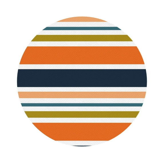 Balery 6 Pcs Colorful Pastel Stripesleather Coasters Set, Drink Table Cup Coasters For Living Room Kitchen Coffee Decor