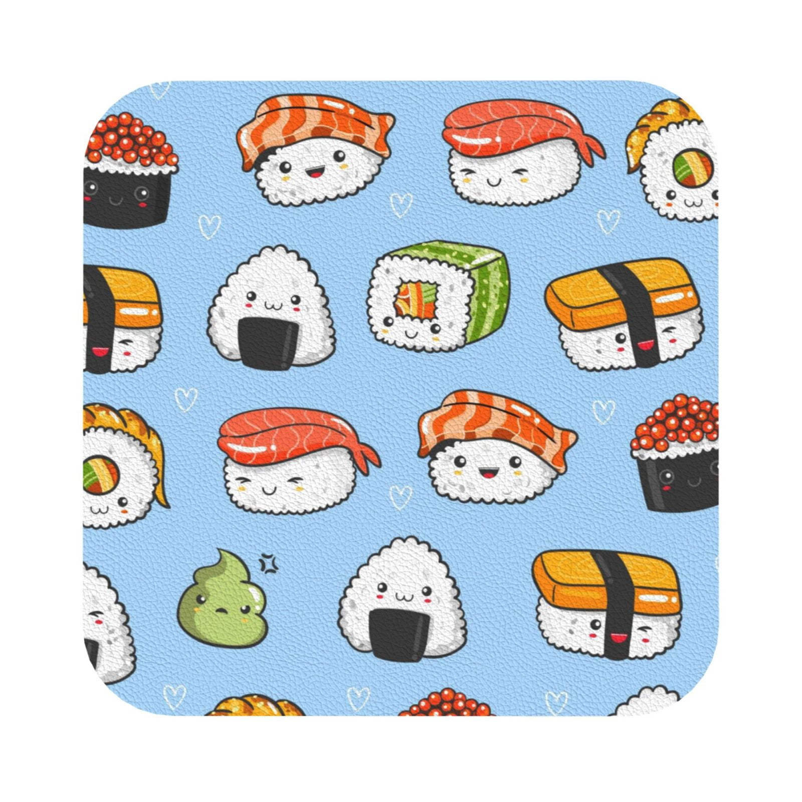 Grindstore Sottobicchieri Kawaii Sushi: Set Da 4 Pezzi Da 9,5 Cm, Idea Regalo Originale E Divertente Per La Casa