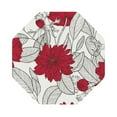 thumbnail image 1 of Balery 6 Pcs Leaves And Anemone Flowers In Red Greyleather Coasters Set, Drink Table Cup Coasters For Living Room Kitchen Coffee Decor, 1 of 9