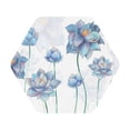 thumbnail image 1 of Balery 6 Pcs Pale Blue Lotus Flowersleather Coasters Set, Drink Table Cup Coasters For Living Room Kitchen Coffee Decor, 1 of 9
