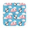 thumbnail image 1 of Balery 6 Pcs Panda Flying In The Skyleather Coasters Set, Drink Table Cup Coasters For Living Room Kitchen Coffee Decor, 1 of 9