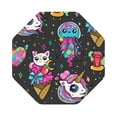 thumbnail image 1 of Balery 6 Pcs Rainbow Unicorn And Cat Icecreamleather Coasters Set, Drink Table Cup Coasters For Living Room Kitchen Coffee Decor, 1 of 9