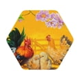 thumbnail image 1 of Balery 6 Pcs The Chicken Family Rooster Hen And Chicksleather Coasters Set, Drink Table Cup Coasters For Living Room Kitchen Coffee Decor, 1 of 9