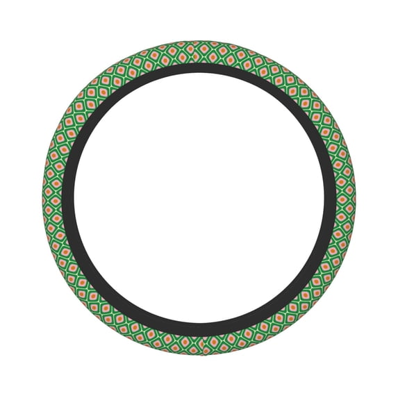 Balery 60s and 70s Style print Steering Wheel Covers Elastic Skidproof Steering Wheel Protective Cover Case for Men Women Universal 15 Inches Cars Accessories
