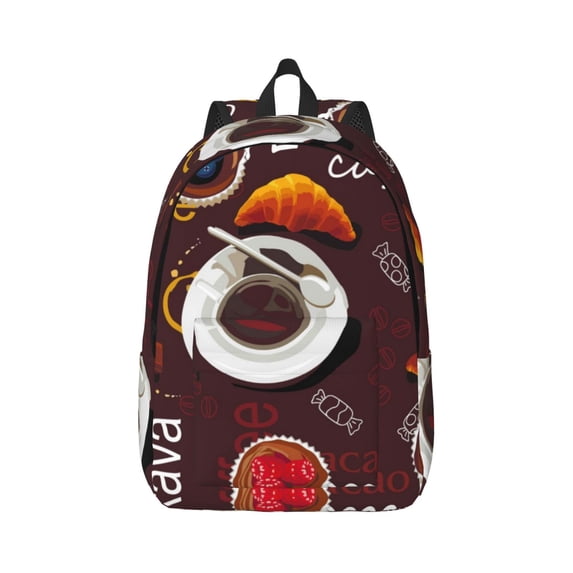 Balery A Cup Of Black Coffee On A Saucer Vintage Canvas Backpack for Men and Women - Large Capacity, Durable Travel Laptop Bag for School, Work, Hiking, and Outdoor Activities