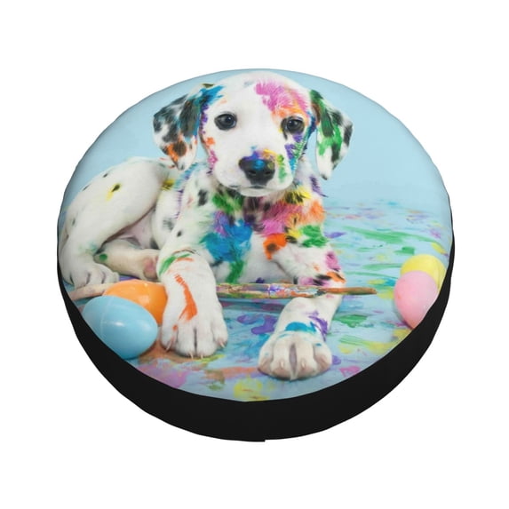 Balery A Funny Little Dalmatian Puppy Tire Covers - Tough Tire Wheel Protector for Truck, SUV, Trailer, Camper, RV -15 inch