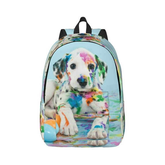 Balery A Funny Little Dalmatian Puppy Vintage Canvas Backpack for Men and Women - Large Capacity, Durable Travel Laptop Bag for School, Work, Hiking, and Outdoor Activities