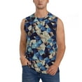 thumbnail image 1 of Balery Abstract Blue Squares Men's Sleeveless Muscle Shirts Workout Tank Top, Moisture Wicking, Odor Protection-X-Large, 1 of 8