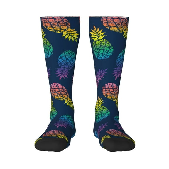 Balery Abstract Bright Pineapple Fruit Retro Fun Novelty Socks Men'S Women'S Crew Socks Funny Crazy Novelty Socks Quirky And Cool Socks