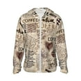 thumbnail image 1 of Balery Abstract Coffee Pattern With Letters Men's Women's UPF 50+ Sun Protection Lightweight Hoodie Performance Long Sleeve Shirt for Fishing Running-Medium, 1 of 9