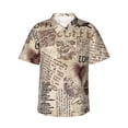 thumbnail image 1 of Balery Abstract Coffee Pattern With Letters Print Men's Hawaiian Shirts Short Sleeve Beach Shirt Relaxed Fit Vacation Button Down Shirts-X-Large, 1 of 9