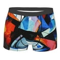 thumbnail image 1 of Balery Abstract Cubist Printer Men's Boxer Briefs, Soft and Breathable Cotton Underwear with nylon Waistband-Medium, 1 of 9