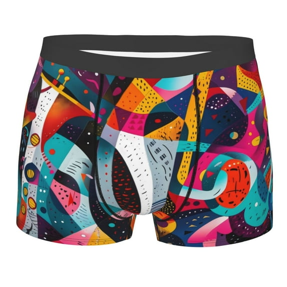 Balery Abstract Jazz Instrumental Men's Boxer Briefs, Soft and Breathable Cotton Underwear with nylon Waistband-XX-Large