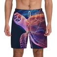 thumbnail image 1 of Balery Abstract Line Turtle Mens Swim Trunks Swim Shorts for Men Quick Dry Inseam Beach Shorts with Compression Liner Pocket-Large, 1 of 9
