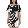 thumbnail image 1 of Balery Abstract Monochrome Profile Pattern Womens Pajama Sets 2 Piece Soft Short Sleeve Top and Shorts Sleepwear Round Neck Pjs Lounge Set with Pockets-3X-Large, 1 of 7