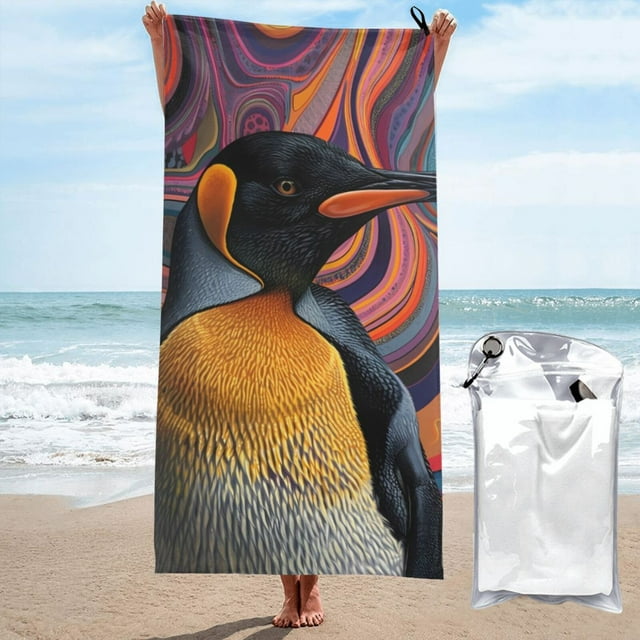 Balery Abstract Pattern Penguin Print Towels Luxurious Jumbo Bath