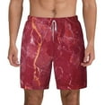 thumbnail image 1 of Balery Abstract Red Marble Mens Swim Trunks Swim Shorts for Men Quick Dry Inseam Beach Shorts with Compression Liner Pocket-Medium, 1 of 9