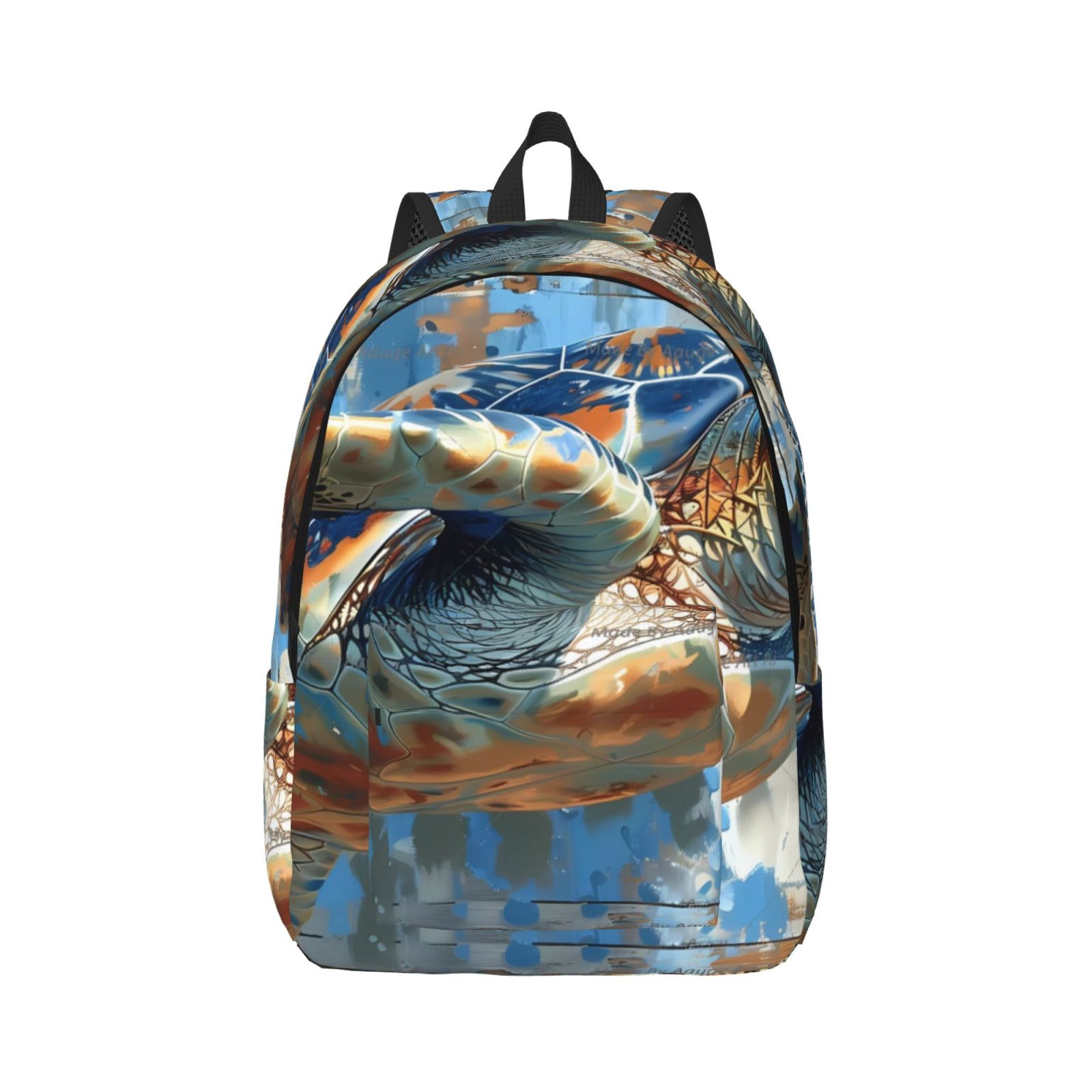 Balery Abstract Sea Turtle Vintage Canvas Backpack for Men and Women