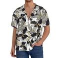 thumbnail image 1 of Balery Abstract Watercolor Men's Casual Button Down Shirt Short Sleeve Textured Summer Cuban Beach Shirts-Small, 1 of 7