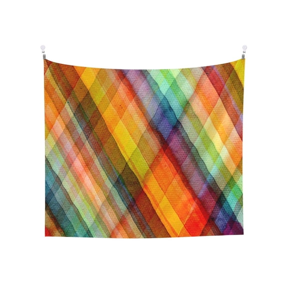 Balery Abstract Watercolors Tartan Pattern Tapestry 60x51 Inches - Large Wall Hanging Tapestry for Bedroom, Living Room, Dorm Decor - Artistic and Aesthetic Room Decor