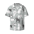 thumbnail image 1 of Balery African Animals Men's Casual Button Down Shirt Short Sleeve Textured Summer Cuban Beach Shirts-Large, 1 of 7