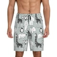 thumbnail image 1 of Balery African Animals Men's Cotton Knit Pajama Shorts Waistband & Pockets,Short Pajama Pants-Medium, 1 of 8