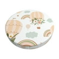 thumbnail image 1 of Balery Air Balloon And Flower Velvet Round Bar Chair Cushion Cover Adjustable, Protects From Scratches And Stains, Soft & Washable Ideal For Wooden And Metal Stools - 14 Inch, 1 of 7