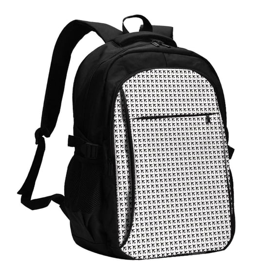 Balery Airplane Print USB Charging Backpack for Men and Women - Water-Resistant, Anti-Theft Laptop Backpack with USB Port for Travel, Work, School, and College