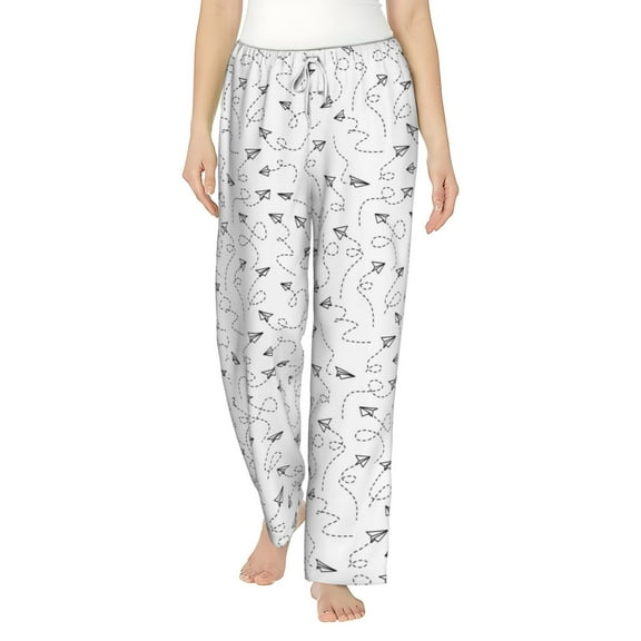Balery Airplane print Women's Pajama Pants,Ultra Lightweight Pjs,Lounge Pant-Medium