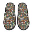 Balery Alcohol Bottles Slient Indoor Furry Fleece Comfort House Shoes
