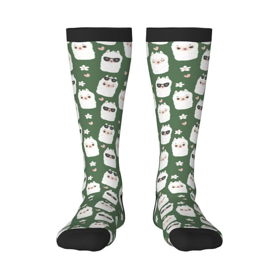Balery Alpaca Faces Fun Novelty Socks Men'S Women'S Crew Socks Funny Crazy Novelty Socks Quirky And Cool Socks