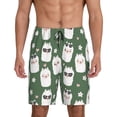 thumbnail image 1 of Balery Alpaca Faces Men's Cotton Knit Pajama Shorts Waistband & Pockets,Short Pajama Pants-X-Large, 1 of 8