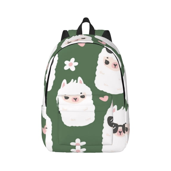 Balery Alpaca Faces Vintage Canvas Backpack for Men and Women - Large Capacity, Durable Travel Laptop Bag for School, Work, Hiking, and Outdoor Activities