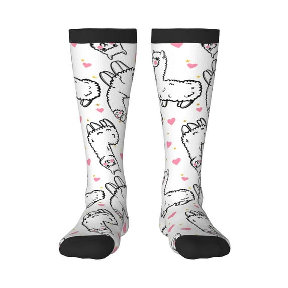 Balery Alpacas And Hearts Fun Novelty Socks Men'S Women'S Crew Socks Funny Crazy Novelty Socks Quirky And Cool Socks
