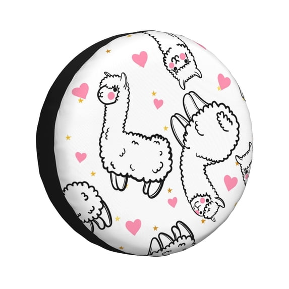 Balery Alpacas And Heartstire Cover Waterproof Dust-Proof, Universal Spare Wheel Tire Cover For Trailer, Rv, Suv Truck And Vehicle Camper Accessories-16 Inch