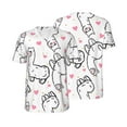 thumbnail image 1 of Balery Alpacas and Hearts Baseball Jersey for Men Casual Button Down Shirts Short Sleeve Active Team Sports Uniform-3X-Large, 1 of 9