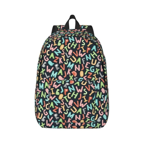 Balery Alphabet Vintage Canvas Backpack for Men and Women - Large Capacity, Durable Travel Laptop Bag for School, Work, Hiking, and Outdoor Activities-Medium