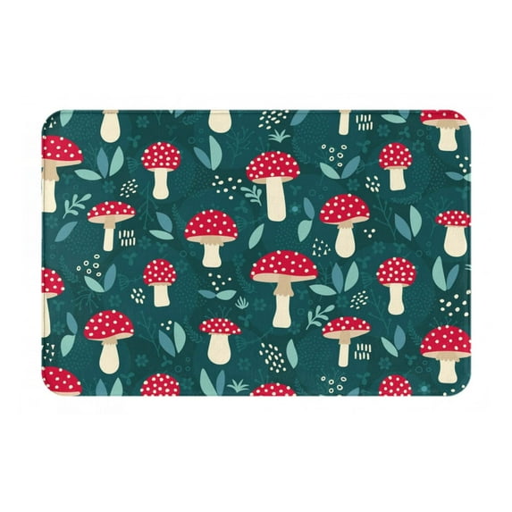 Balery Amanita Mushroom Doormat, Durable Flannel Fabric, Waterproof Stain and Fade Resistant, Low Profile,Indoor Outdoor Door Mats, Easy Clean Patio Entrance Mat, 16x24in