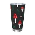 thumbnail image 1 of Balery Amanita Mushroom Pattern 20oz Insulated Car Cup with Dual Drink Lids, Stainless Steel Travel Mug with Straw & Direct Drink Mouth, Eco-Friendly and Leak-Proof-Without Straw, 1 of 8