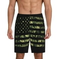 thumbnail image 1 of Balery American Flag Camo Men's Cotton Knit Pajama Shorts Waistband & Pockets,Short Pajama Pants-Small, 1 of 8