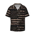 thumbnail image 1 of Balery American Flag with Desert Camouflage Men's Casual Button Down Shirt Short Sleeve Textured Summer Cuban Beach Shirts-X-Large, 1 of 7