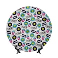 thumbnail image 1 of Balery American Musical Print Bone China Decorative Plate Ceramic Dinner Plates Art Crafts with Display Stand-7in, 1 of 6