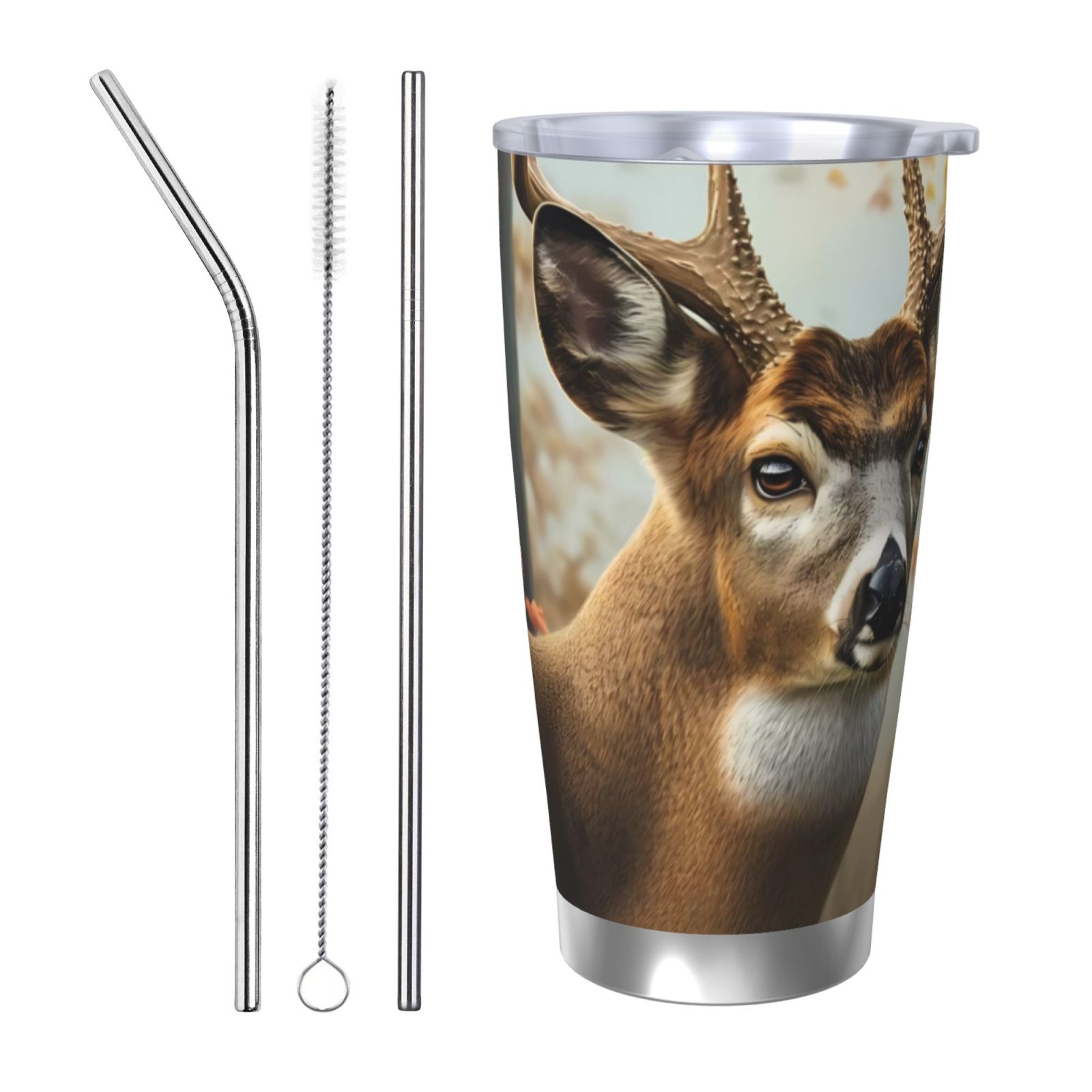 Balery American Wildlife Deer Forest Pattern 20oz Insulated Car Cup ...