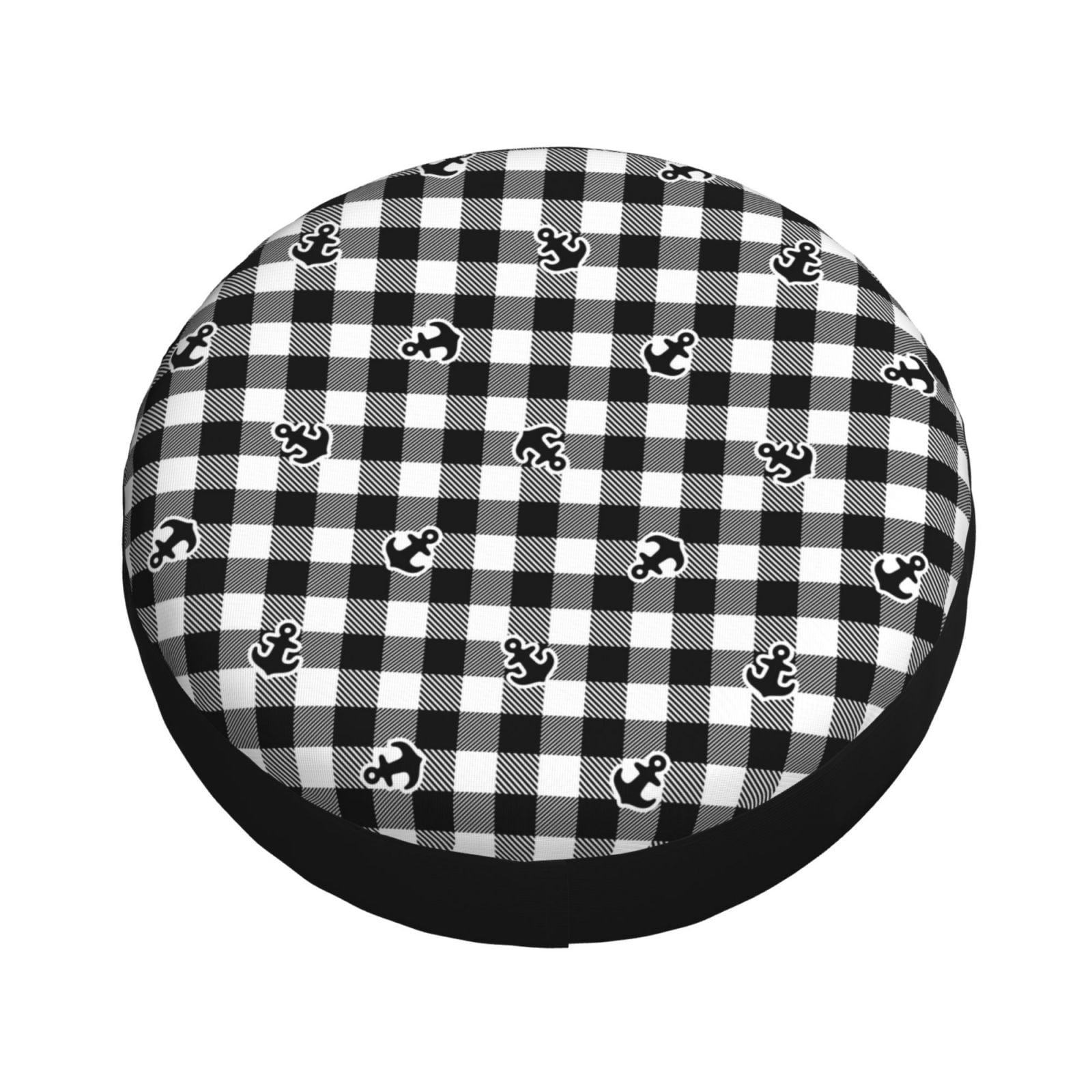 Balery Anchor Black Tartan Plaid Tire Covers Tough Tire Wheel