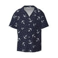 thumbnail image 1 of Balery Anchor Men's Casual Button Down Shirt Short Sleeve Textured Summer Cuban Beach Shirts-4X-Large, 1 of 7