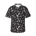 thumbnail image 1 of Balery Anchors Print Men's Hawaiian Shirts Short Sleeve Beach Shirt Relaxed Fit Vacation Button Down Shirts-X-Large, 1 of 9