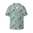 thumbnail image 1 of Balery Animal Dog Men's Casual Button Down Shirt Short Sleeve Textured Summer Cuban Beach Shirts-Large, 1 of 7