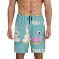 thumbnail image 1 of Balery Animal Meditation Men's Cotton Knit Pajama Shorts Waistband & Pockets,Short Pajama Pants-Small, 1 of 8