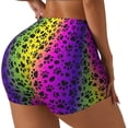 thumbnail image 1 of Balery Animal Paw Rainbow Printed Workout Shorts for Women Seamless Scrunch Short Gym Yoga Running Sport Active Exercise Fitness Shorts-Medium, 1 of 8